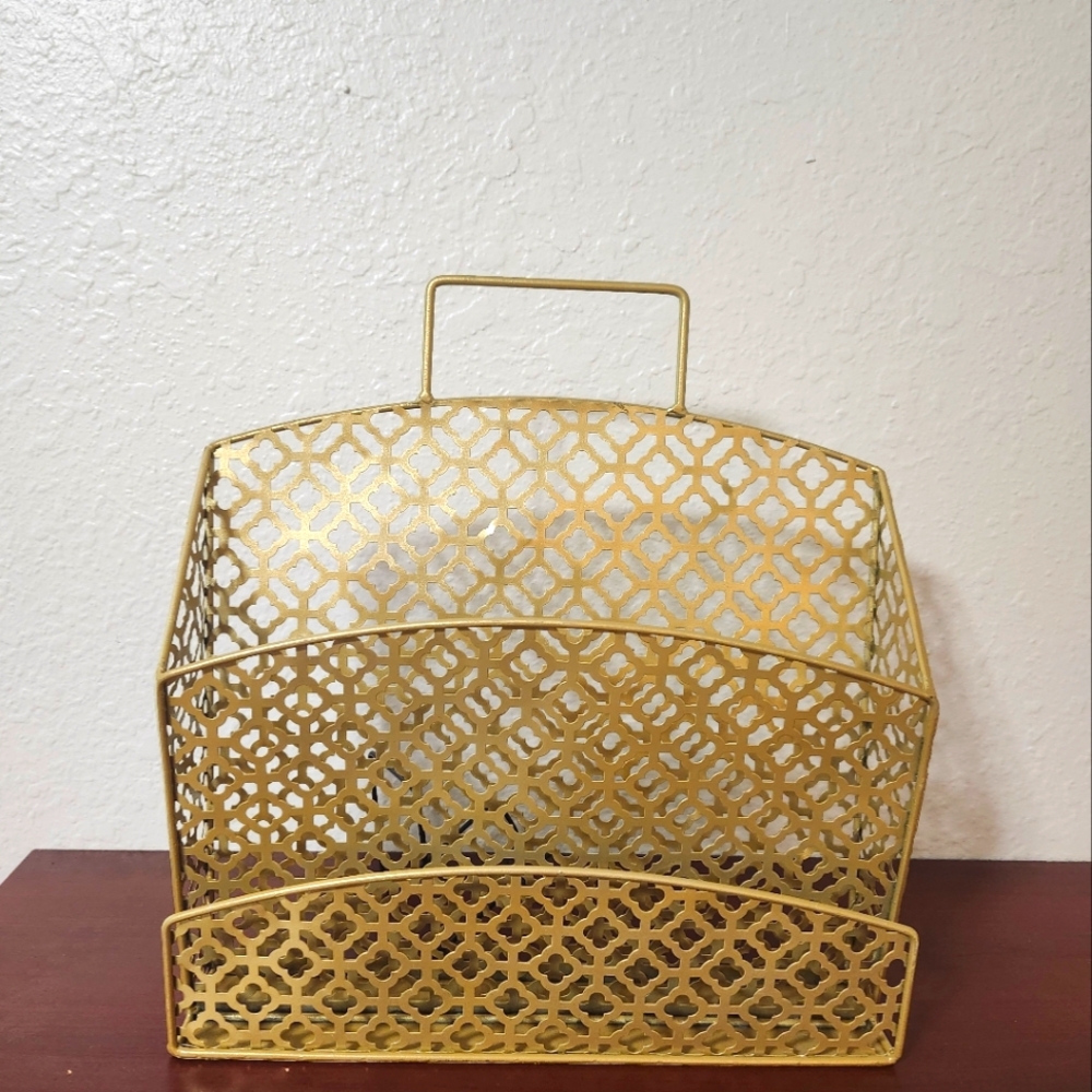 Gold Metal Decorative Home Organization Basjet